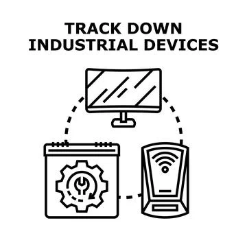 Tracking industrial devices for efficient network management Stock Illustration