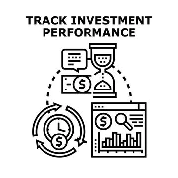 Tracking investment performance vector concept 库存插图