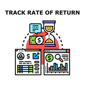 Tracking investment rate of return data analysis Stock Illustration