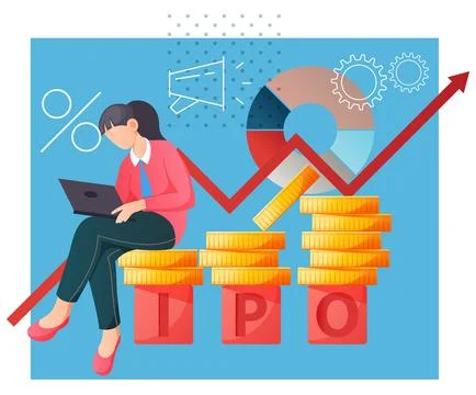 Tracking IPO Initial Public Offering - Stock Illustration Stock Illustration