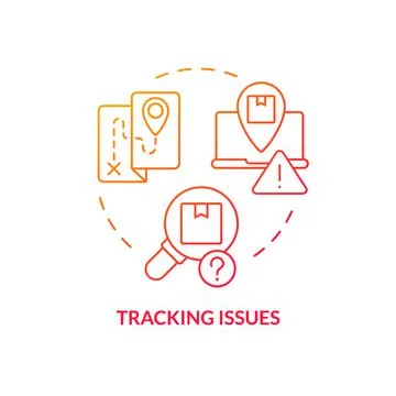 Tracking issues red gradient concept icon Stock Illustration