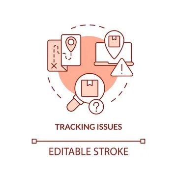Tracking issues terracotta concept icon Stock Illustration
