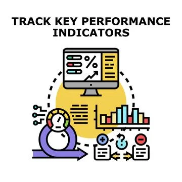 Tracking key performance indicators business analysis process 库存插图
