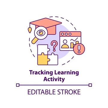Tracking learning activity concept icon 스톡 일러스트