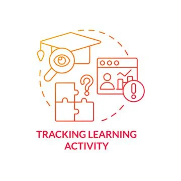Tracking learning activity red gradient concept icon Stockillustratie