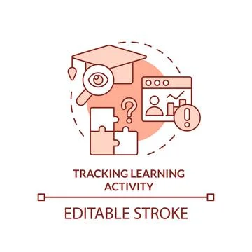 Tracking learning activity terracotta concept icon Illustrazione stock