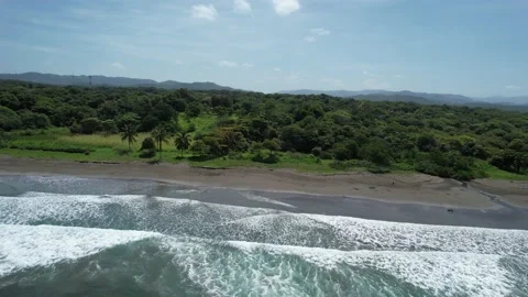 Tracking Lef tBy The Black Sand Beach Stock Footage 219444433