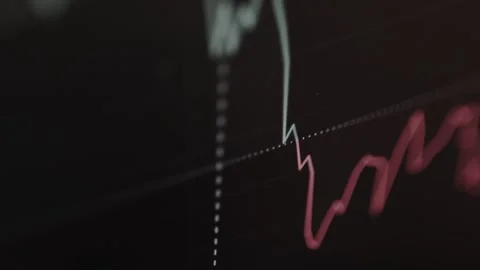 Tracking a line graph with a negative trend Stock Footage 329763684