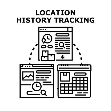 Tracking location data and online history activity Ilustração Stock