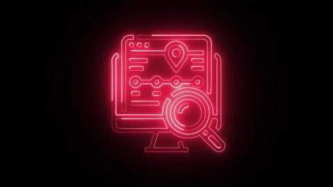 Tracking Location Icon Isolated on Black Background, Navigation Service Sym.. Stock Footage 330003856