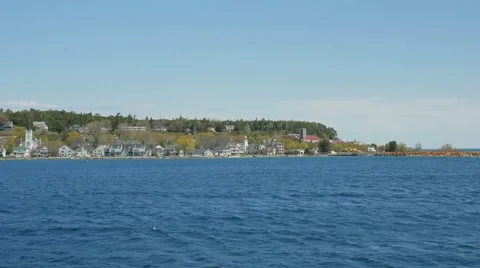 Tracking of Mackinac island Stock Footage 56742747