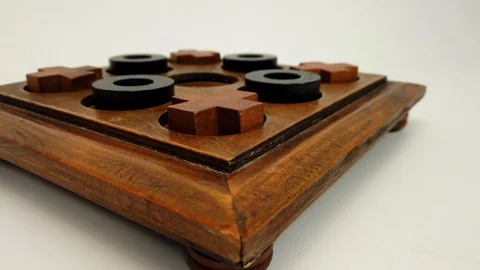 Tracking macro shot of the tic-tac-toe, noughts and crosses game board. Stock Footage 126422189