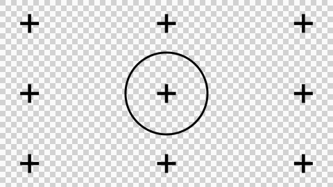Tracking marker set with large circled cross isolated on transparent backgrou Stock Illustration