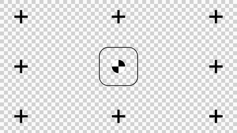 Tracking markers with central boxed corner symbol isolated on transparent Stock Illustration