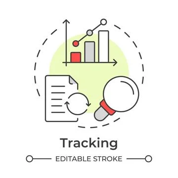 Tracking multi color concept icon Stock Illustration