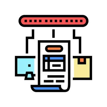 Tracking number color icon vector illustration Stock Illustration