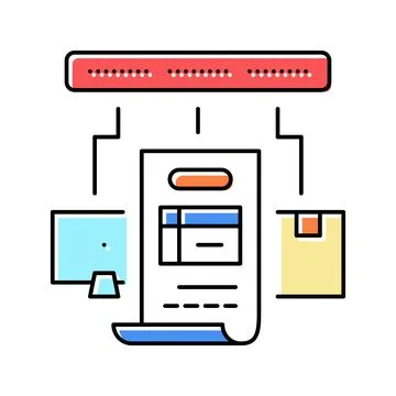 Tracking number color icon vector illustration 스톡 일러스트