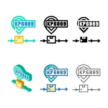 Tracking number color icon vector edition Stock Illustration