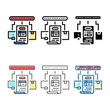 Tracking number color icon vector stylized Stock Illustration