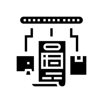 Tracking number glyph icon vector illustration Illustration