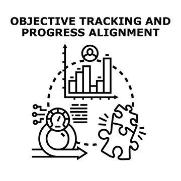 Tracking objectives and aligning business progress strategy Stock Illustration