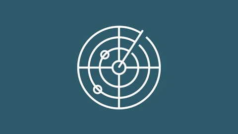 Tracking objects line, Navigation tool, Radar map 2d with alpha matte Stock Footage 336039219