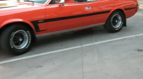Tracking Old Muscle Car Stock Footage 12615198