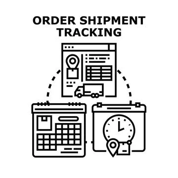 Tracking online order shipment for delivery logistics Stock Illustration