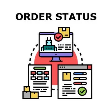 Tracking online order status using delivery management system Stock Illustration