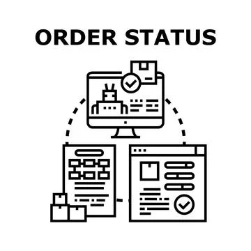 Tracking online order status using delivery management system Stock Illustration