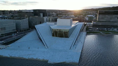 Tracking Oslo Opera house Stock Footage 217934161