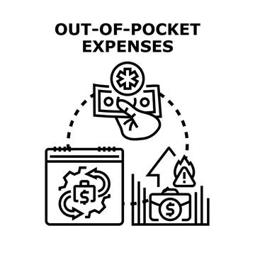 Tracking out of pocket expenses for financial planning Stock Illustration