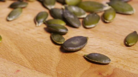 Tracking over pumpkin seeds Stock Footage 55385787