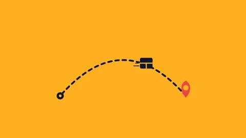 Tracking Package Delivery Journey Logistics Animation Mobile App 스톡 동영상 335734821