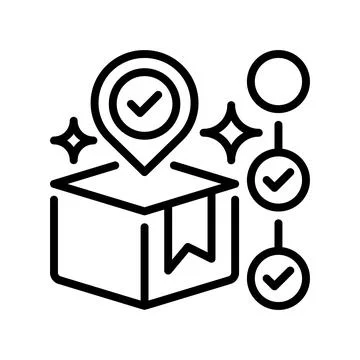 Tracking Package Line Icon, Outline Symbol for Delivery Monitoring, Shipmen.. Stock Illustration