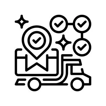 Tracking Package Line Icon, Outline Symbol for Delivery Monitoring, Shipmen.. Stock Illustration