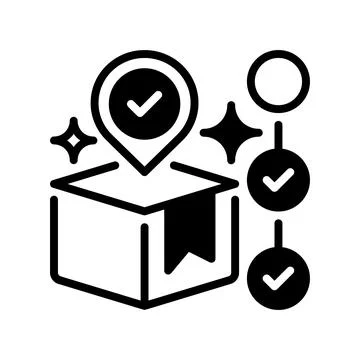 Tracking Package Line Icon, Outline Symbol for Delivery Monitoring, Shipmen.. Stock Illustration