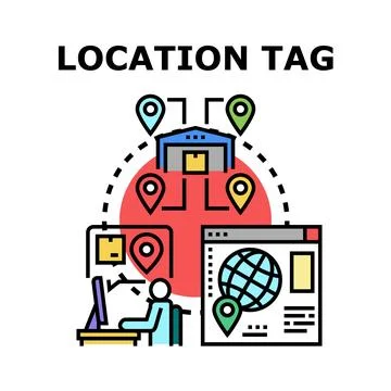 Tracking package location on digital map concept Stock Illustration