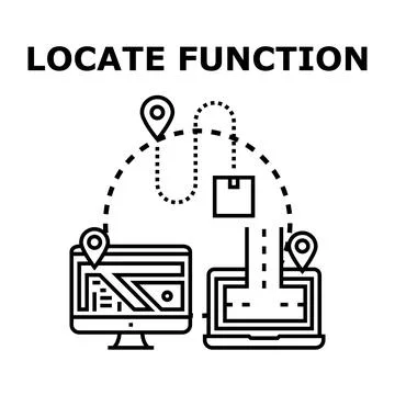 Tracking package location on digital map illustration Illustration
