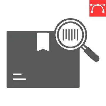 Tracking Parcel glyph icon 스톡 일러스트