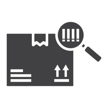 Tracking parcel glyph icon, logistic and delivery Illustrazione stock