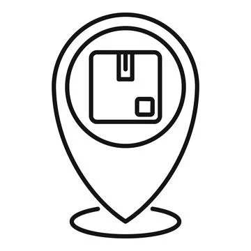 Tracking parcel home delivery icon, outline style Stock Illustration