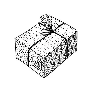 Tracking parcel sketch hand drawn vector Stock Illustration