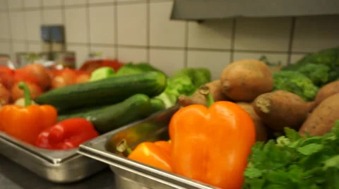 Tracking past food a salad Stock-Footage 44794571