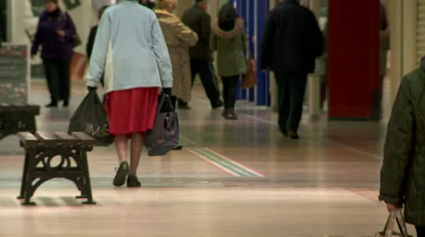 Tracking People as they Walk Through a Shopping Centre Stock Footage 61608910