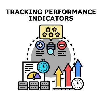 Tracking performance indicators for business growth and success Stock Illustration