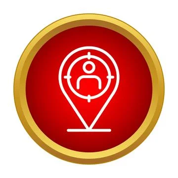 Tracking person location with target map pin icon Stock Illustration