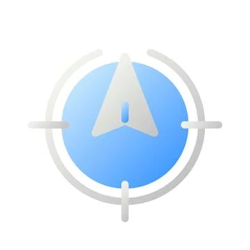 Tracking position in real time flat gradient two-color ui icon 스톡 일러스트