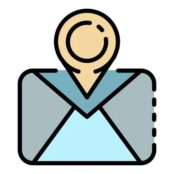 Tracking post letter icon color outline vector 스톡 일러스트