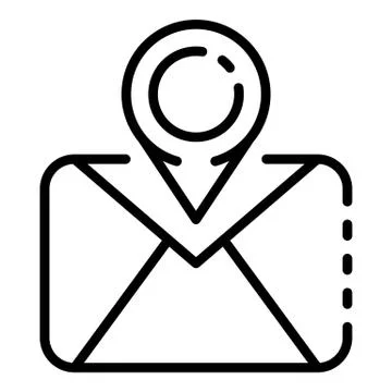 Tracking post letter icon, outline style Stock Illustration